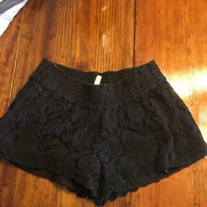 Black lace shorts